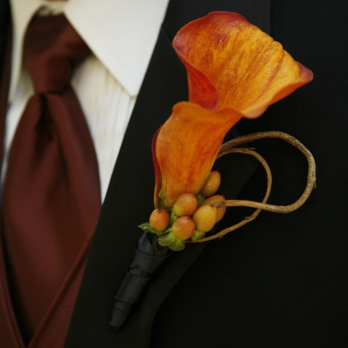 Calla lily boutonniere