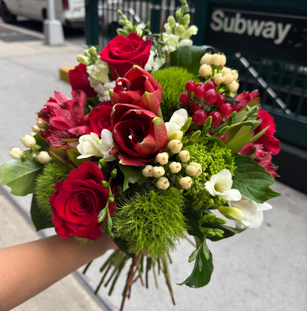 Hand-Tied Bouquet - Holiday Seasonal Mix