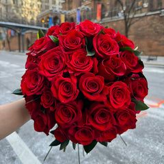 Hand-Tied Bouquet of Red Roses